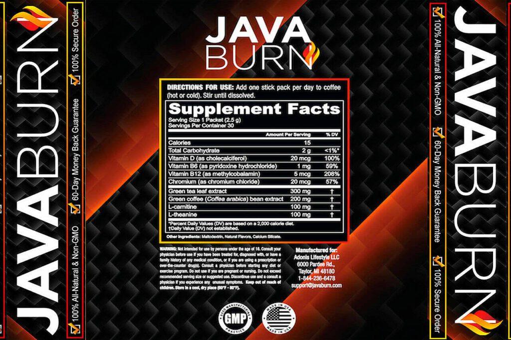 java burn ingredients