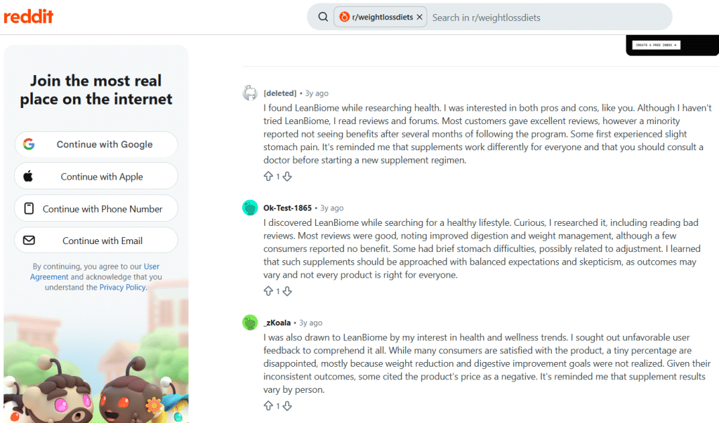 leanbiome reddit discussion