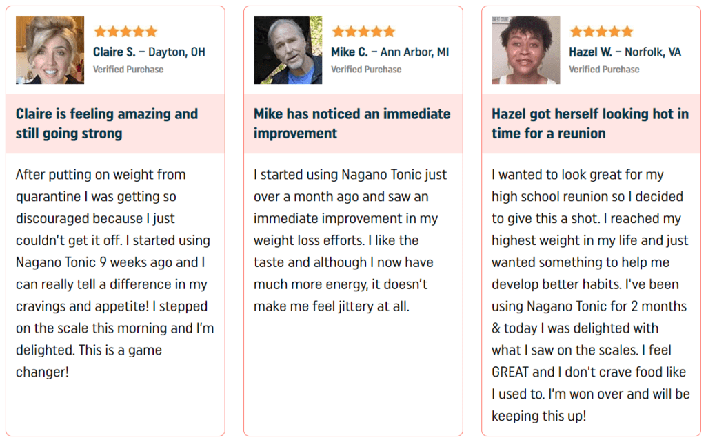Nagano lean body tonic reviews: customer testimonials