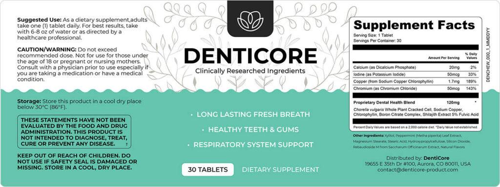 denticore ingredients