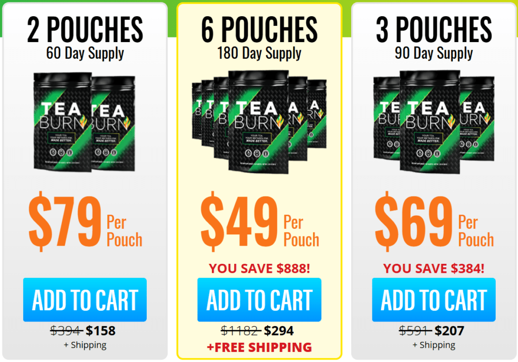 tea burn official pricing