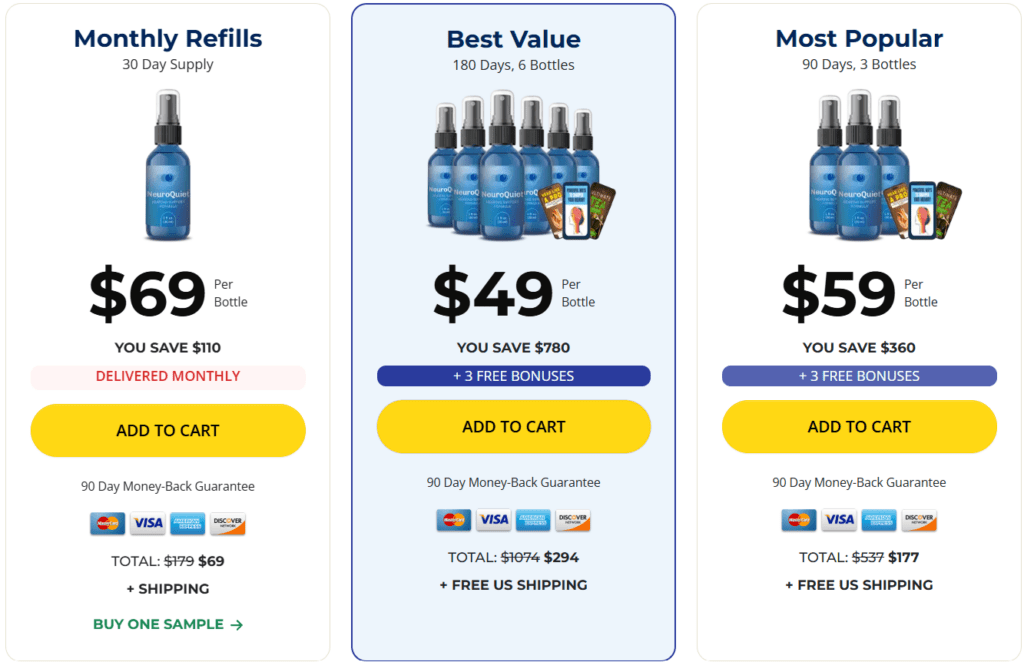 neuroquiet official pricing