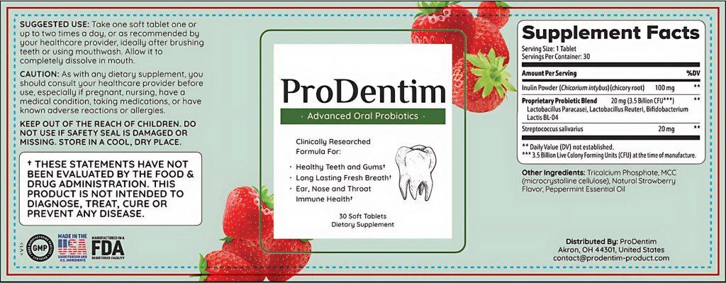 prodentim ingredient list