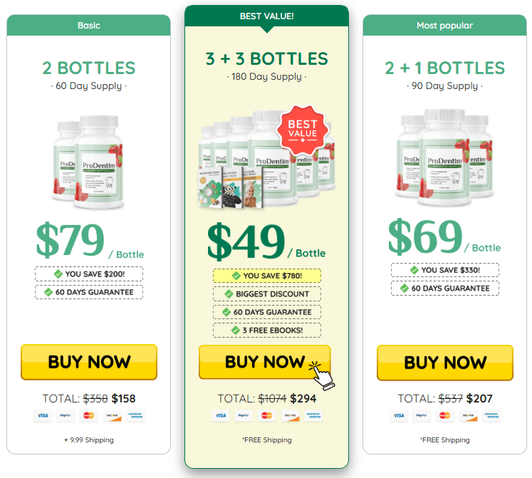 Prodentim official pricing prodentim price
