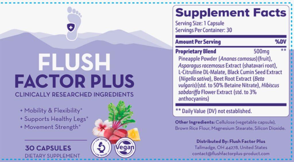 flush factor plus ingredients