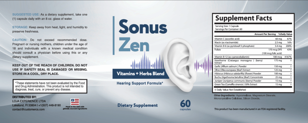Sonuszen ingredients