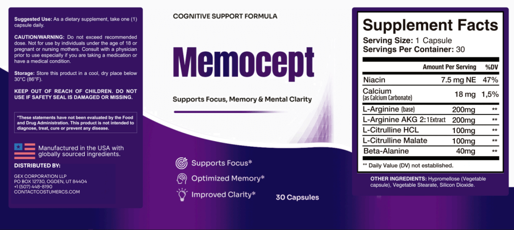 memocept ingredients